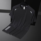 Herren Slim Fit Outdoor Gym Laufen Workout Fitness T-Shirt Lässig Atmungsaktiv Kurzarm Schnelltrocknende Shirts | 2203 