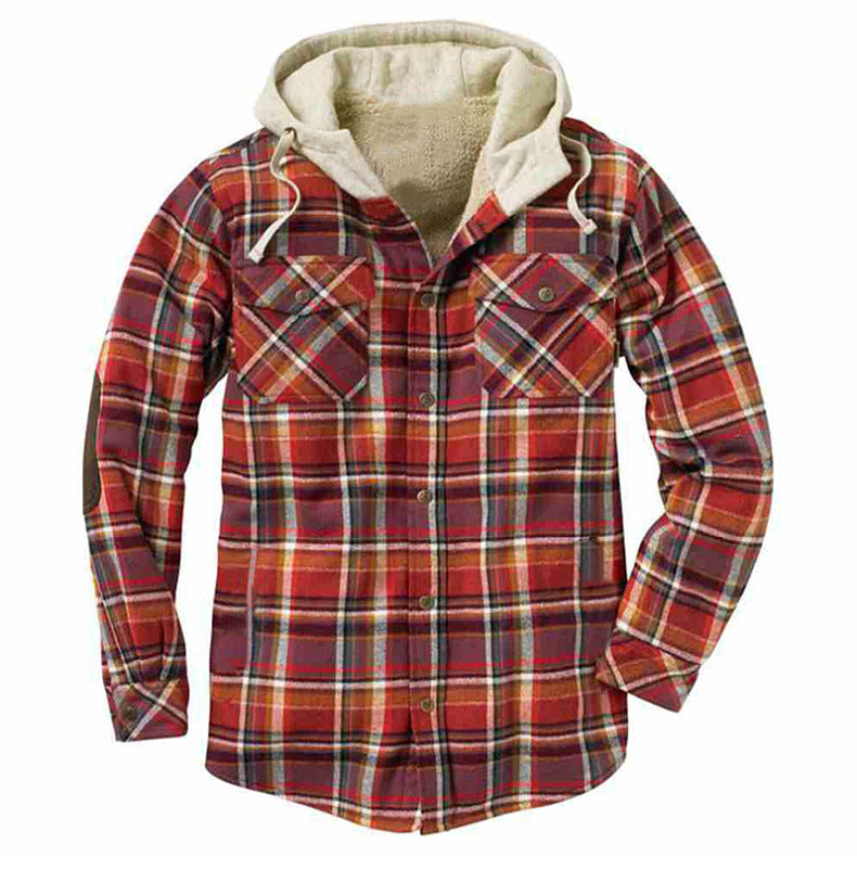 Hochwertiger leichter Flanell-Hoodie für Herren – Stilvolle Hemdjacke aus Baumwolle für lässigen Komfort | SY0093 