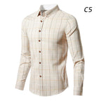 Herrenhemd aus 100 % Baumwolle, langärmelig, kariert, Slim Fit, Button-Down-Hemd | 228-CS27 