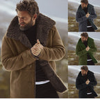 Herren Winter Warmer Pelz Trenchcoat Dicke Mittellange Jacke | B024 