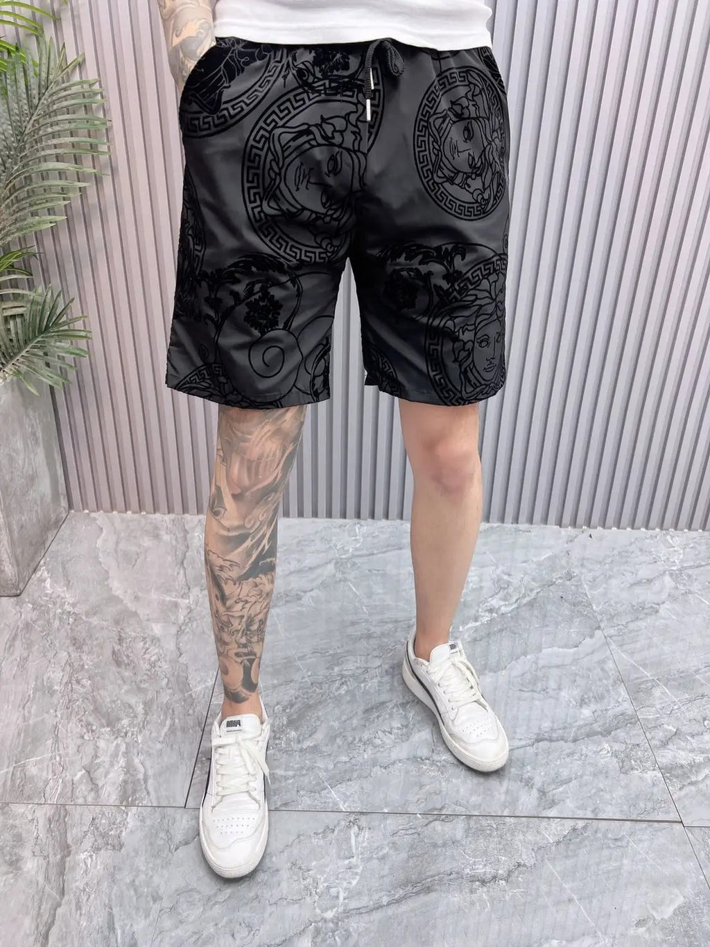 Lässige Polyester-Shorts für Herren, beflockt, kurze Shorts für den Sommer und den Strand, bedruckt | #71 