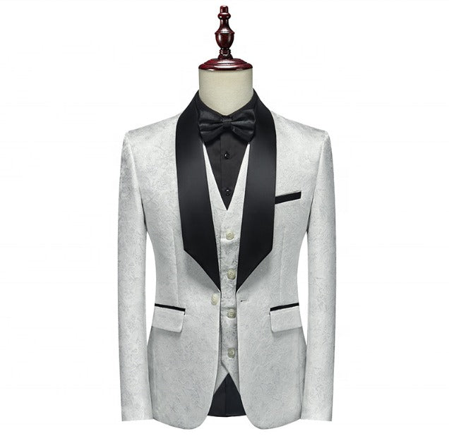 Completo da uomo 3 pezzi smoking set motivo floreale qualità premium blazer gilet e pantaloni set 3 pezzi festa di nozze e occasioni festive | 802 