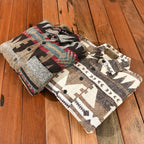 Herren Vintage Loose Fit Ethnic Aztec Geometric Print Shirt Top Pocket Woolen Shacket Plus Size Jacke | SYG-2580 