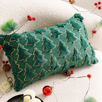 Christmas Plush Cushion Cover Decorated Square Pillow Luxurious Living Room Pillow For Home Décor |