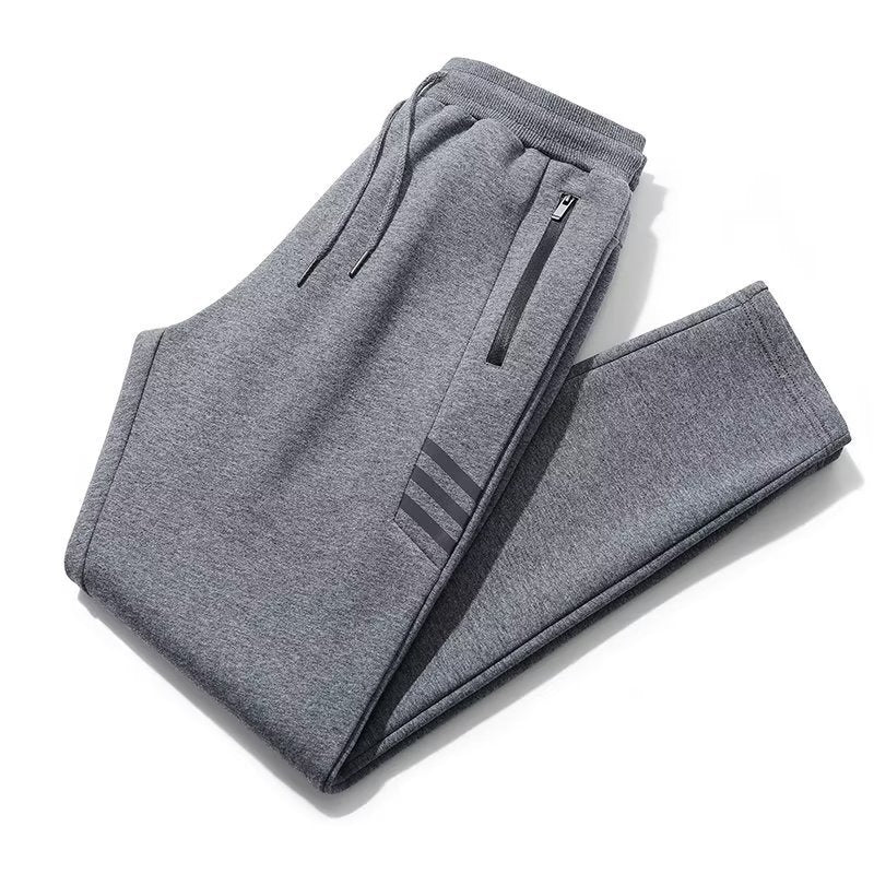 Men's Trousers Loose Fitting Sports Pants Large Straight Tube Warm Sweatpants | K176