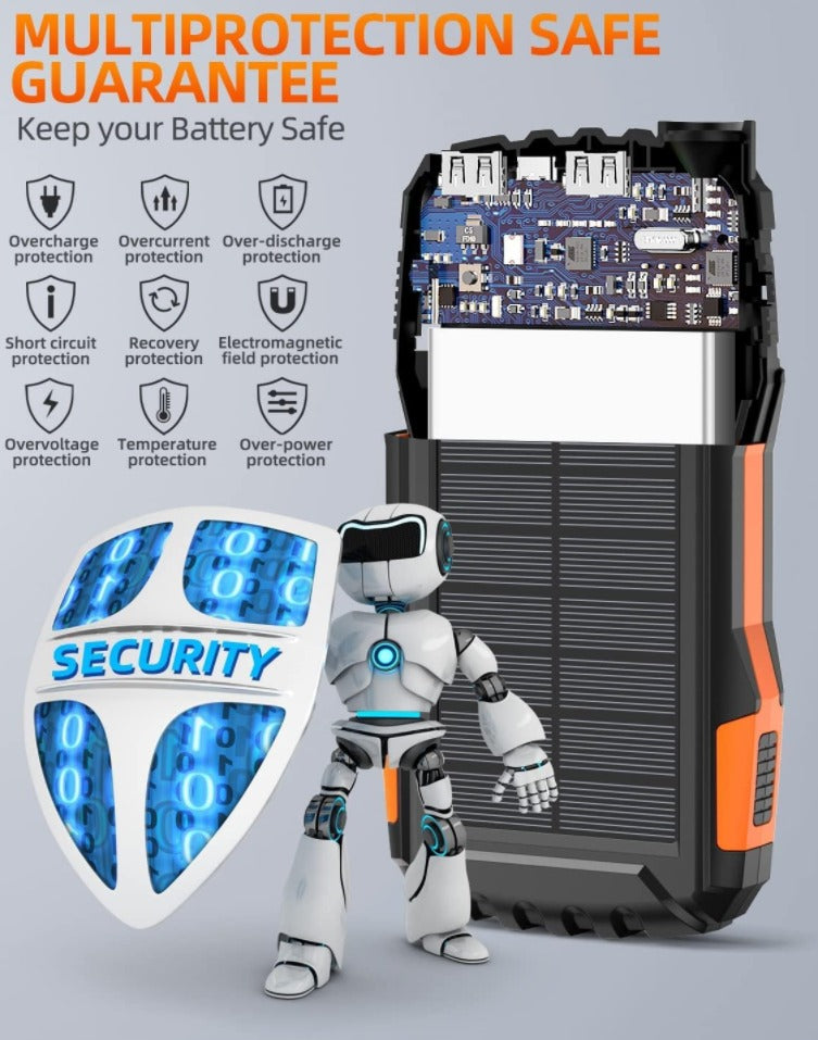 Solar Power Bank 20000mAh Tragbare Lade Power Bank Externes Akkuladegerät | 00010 