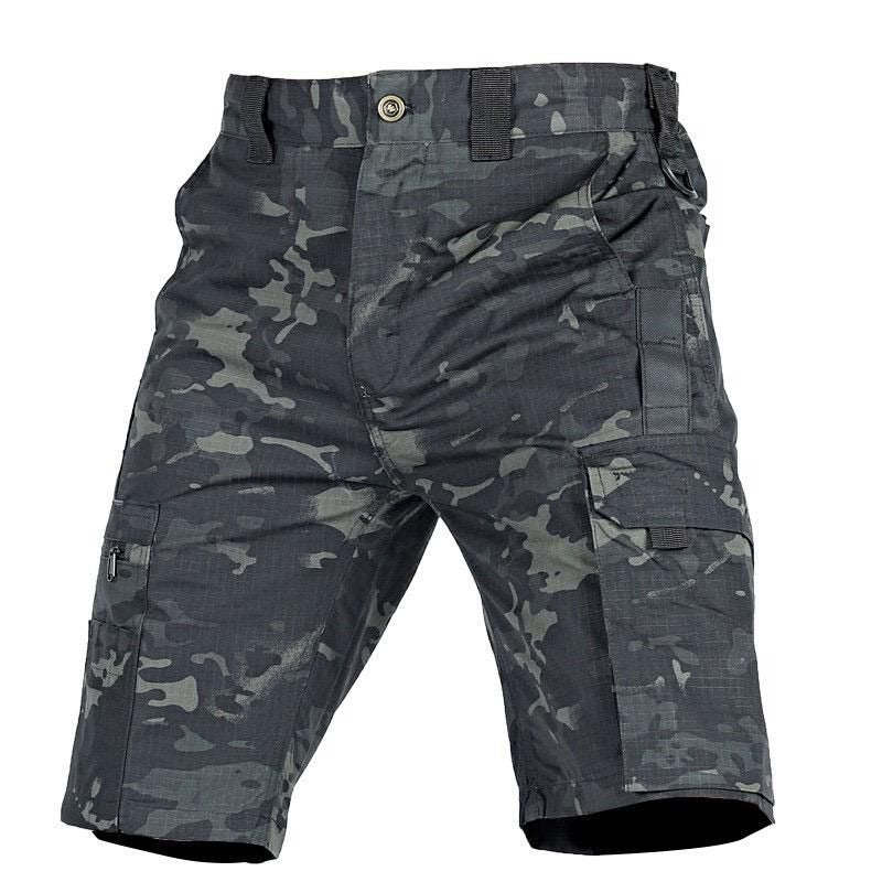 Short de travail cargo pour homme avec plusieurs poches pour course à pied, entraînement, randonnée, pantalon tactique imperméable | RSP01 