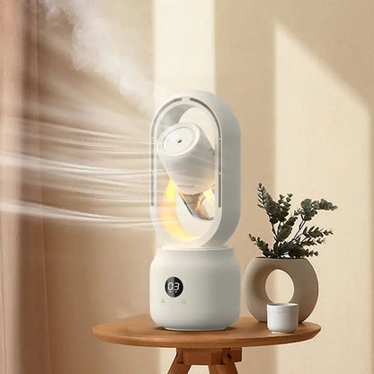 Ventilateur à jet d'eau multifonctionnel sans feuilles, ventilateur vertical d'été à ultrasons, humidificateur de refroidissement | HX87 