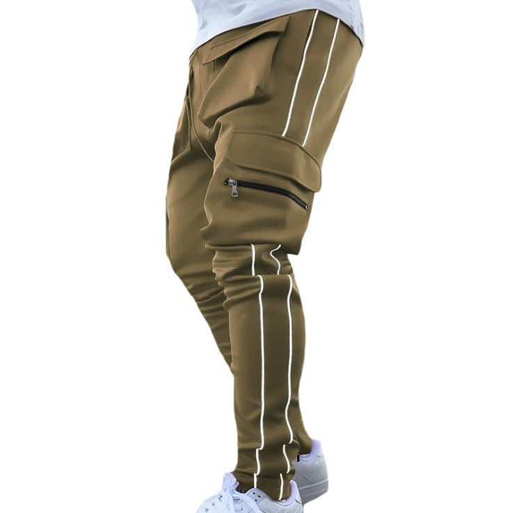 Herren Casual Joggers mit Kordelzug Elastischer Bund Cargohose Hip Hop Jogginghose | CK838 
