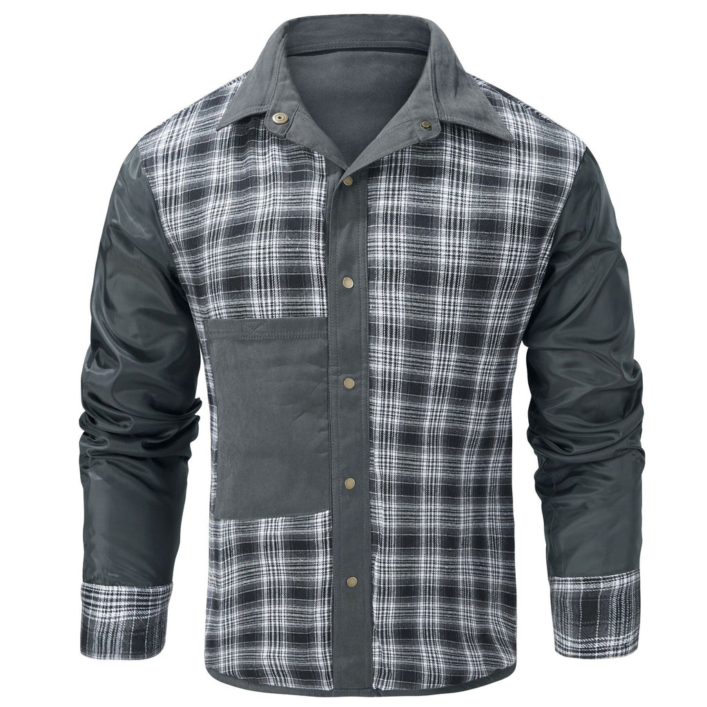 Herren Karojacke Langarm Button-Down Flanelljacke mit Taschen für Streetwear | 3268 