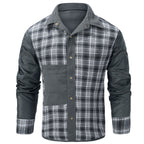 Herren Karojacke Langarm Button-Down Flanelljacke mit Taschen für Streetwear | 3268 