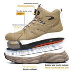 Men's Steel Toe Winter Safety Shoes Microfiber Leather Boots Anti-Smash Non-Slip Work Shoes | 7926