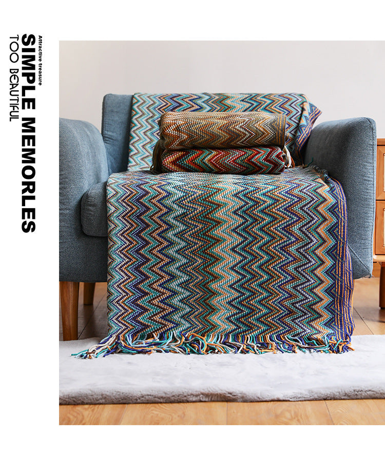 Kuschelige Strickdecke mit Quasten, weicher und stilvoller Überwurf für Wohnkomfort | JB013 