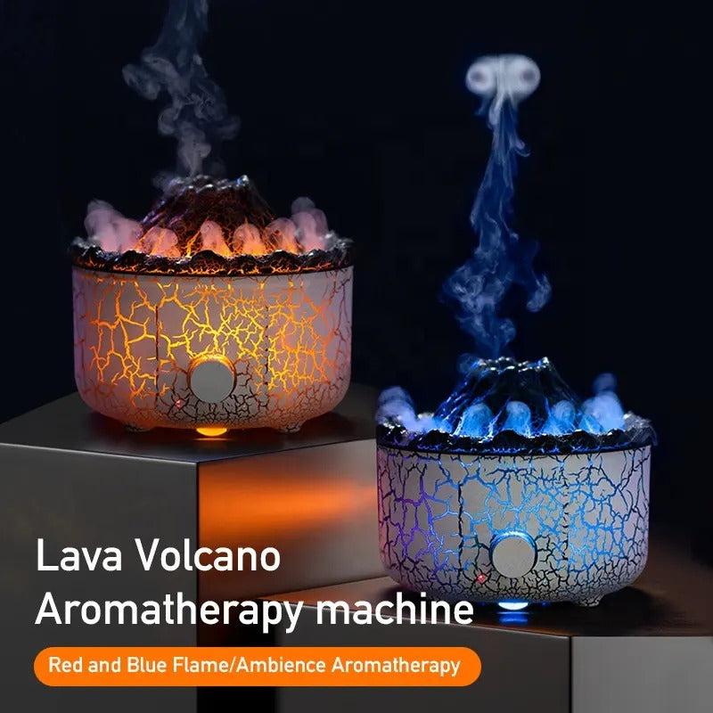 Lava Cracked Volcano Diffusor für ätherische Öle, Quallenspray, Simulation von Feuer und Flammeneffekt, Luftbefeuchter, Heimdiffusor | V21b pro 