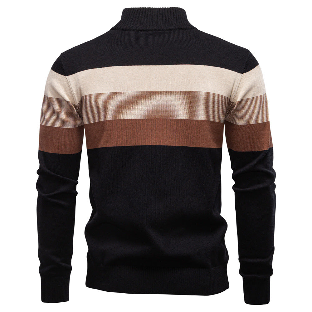 Herren Strickpullover mit Stehkragen und halbem Reißverschluss – Slim Fit Pullover für Herbst &amp; Winter | Y245 