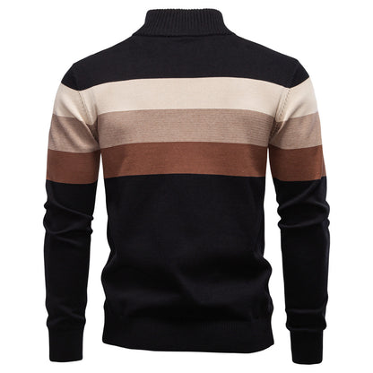 Herren Strickpullover mit Stehkragen und halbem Reißverschluss – Slim Fit Pullover für Herbst &amp; Winter | Y245 