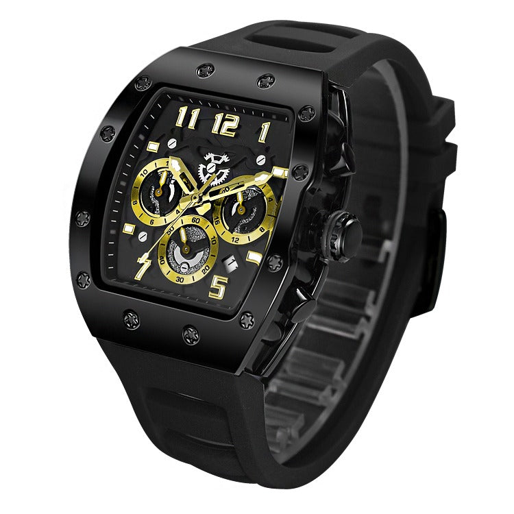 Luxus-Herrenuhr in Weinfassform, wasserdicht, vollautomatisch, mechanisch | G5867 