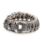 Herren Retro Titan Stahl Armband – Punk Rock Stil mit Schnappverschluss | KB123641-BDJX 