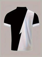 Lässiger „JESUS“-Musterdruck, kurzärmlige Hemden mit Reißverschluss, Reverskragen, Oberteile, Pullover | POLO46-50 