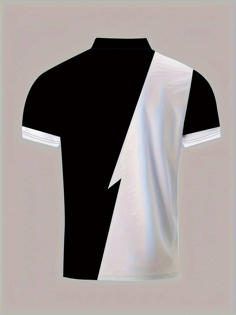 Lässiger „JESUS“-Musterdruck, kurzärmlige Hemden mit Reißverschluss, Reverskragen, Oberteile, Pullover | POLO46-50 