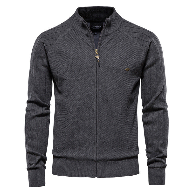 Herren-Strickjacke mit V-Ausschnitt und Farbbesatz – Lässiger, locker sitzender Pullover mit Knöpfen für den Herbst | SW199 