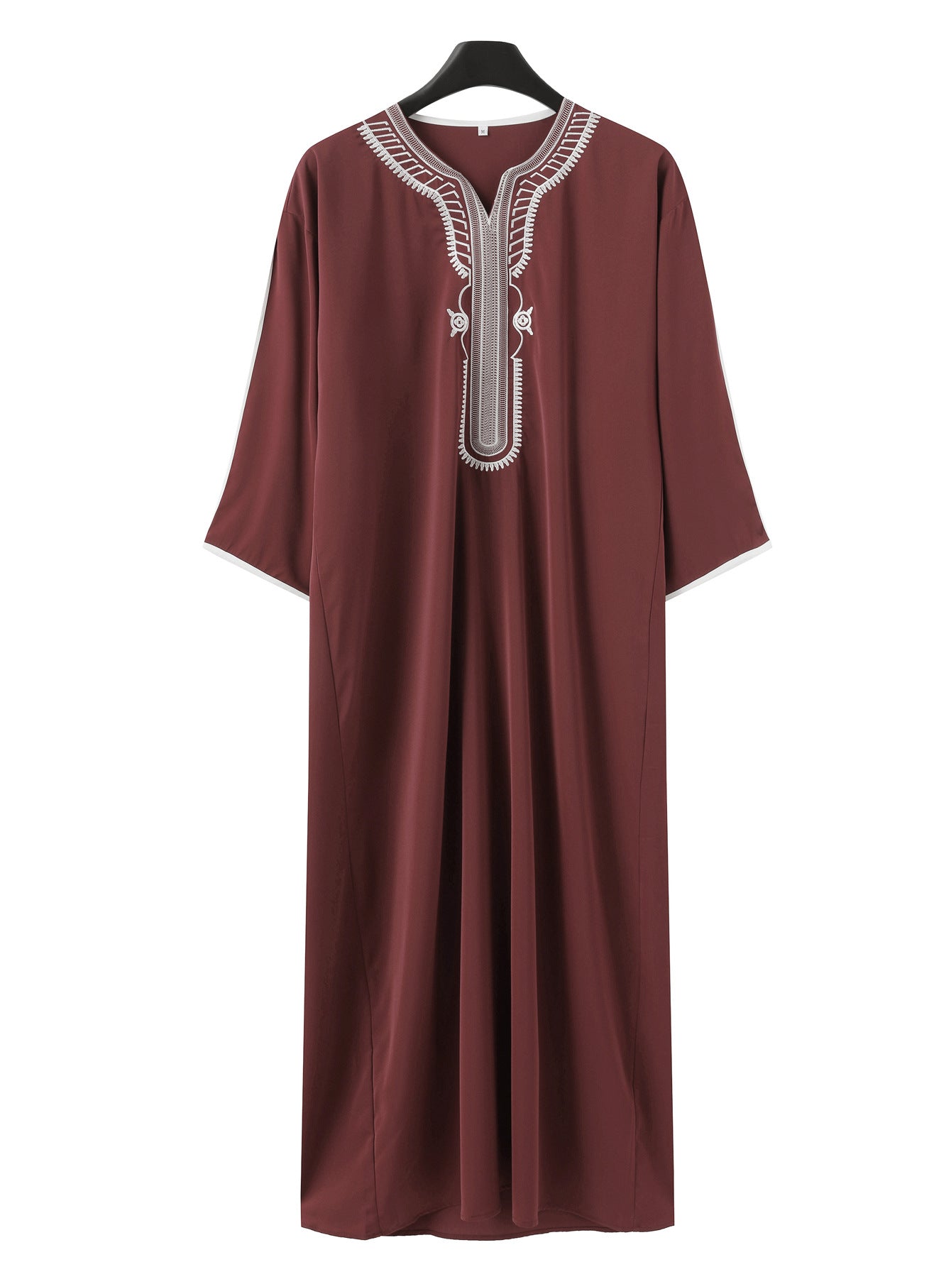 Muslimische Herrenrobe, mehrfarbig, kurzärmelig, bestickt, arabisch-marokkanisch, elegante traditionelle Kleidung | 21450 
