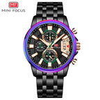 Herren Edelstahl Uhren Chronograph Uhr Luxus Leuchtende Quarz Armbanduhr | MF0352G 
