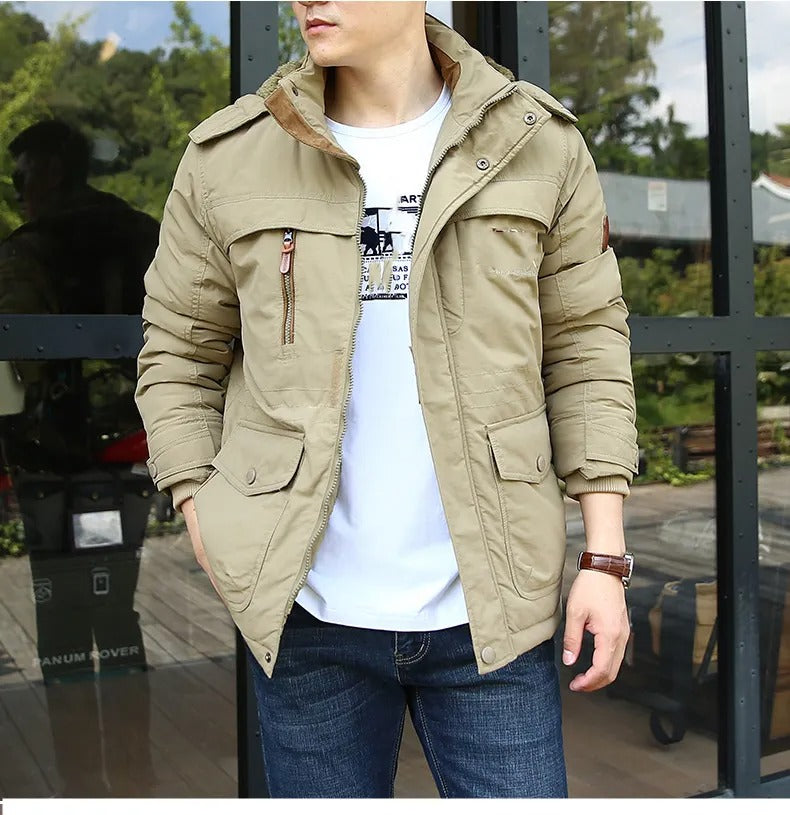 Men s Outdoor Padded Parka Jacket Thick Winter Warm Wool Liner Jackets Gear Outlet