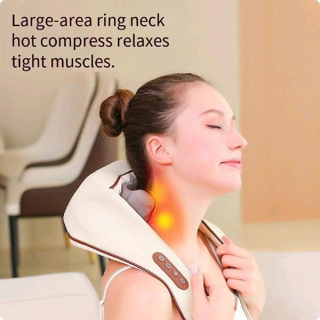 Neck & Shoulder Massager Heat Therapy Neck Back Cordless Nodes Trapezius Neck Massager |