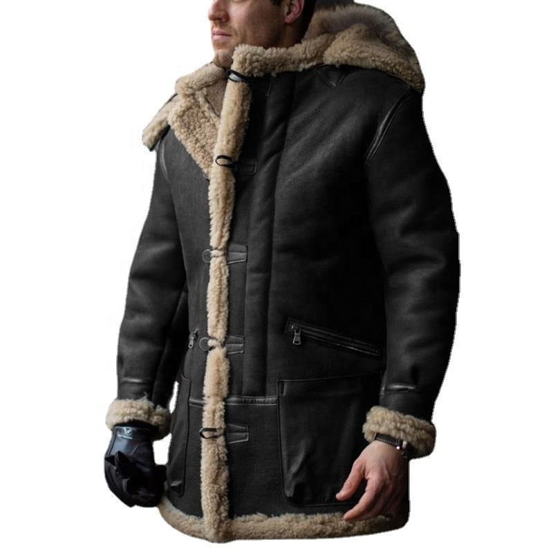 Herren Winter Lässig Warm Dick Parka Oberbekleidung Plus Size Pelzjacke Mäntel | 3258# 