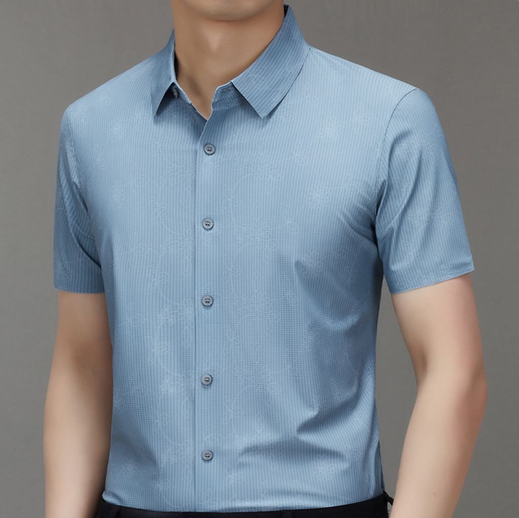 Herren Sommer Jacquard Strickcardigan – Leichtes &amp; Atmungsaktives Kurzarmshirt | 2568 