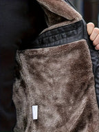 Herren PU-Lederjacke Mäntel Hochwertige Business Pelzkragen Leder Bomber Warme Jacke | 2053 