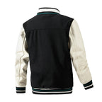 Herren-Winter-Baseballjacke aus Wolle mit Farbblockierung, lässiger und stylischer Modemantel | 77162 