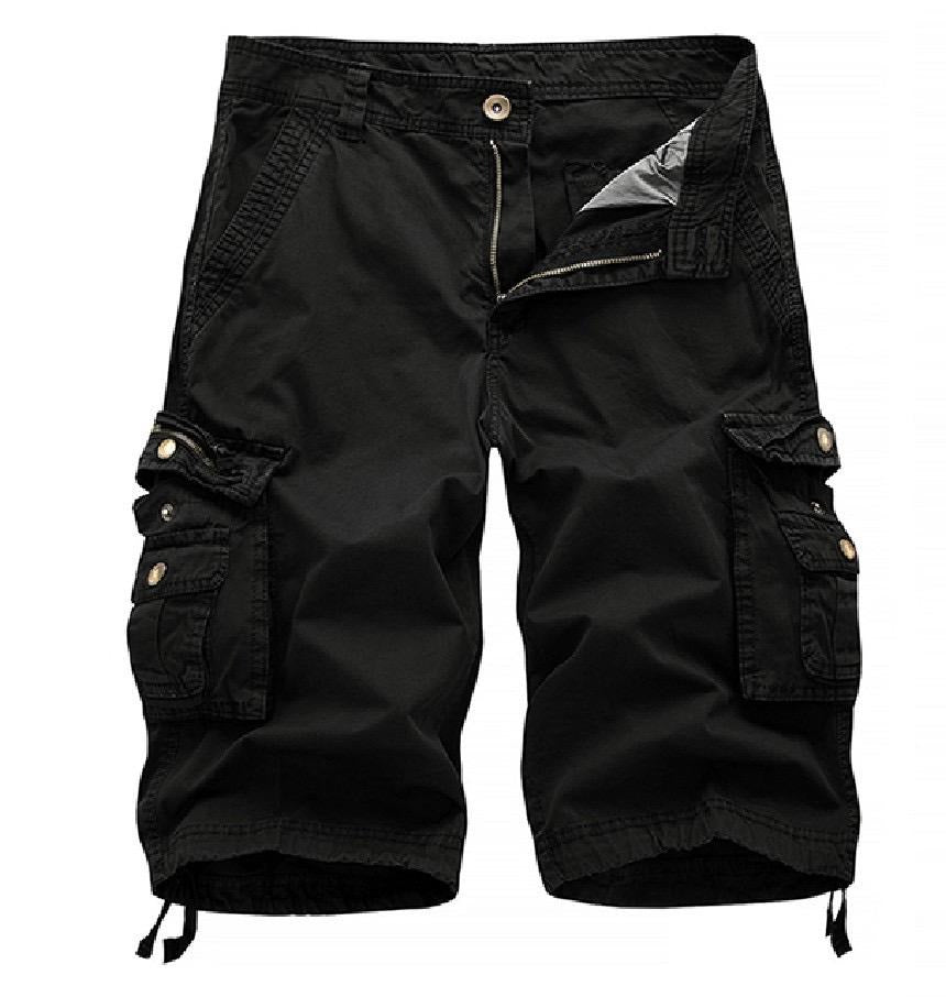 Übergröße Herren Cargo Combat Shorts Baumwolle Vielseitige Halbhose Twill Knie 3/4 Short Große Größe Taille von 36" - 48" | A082