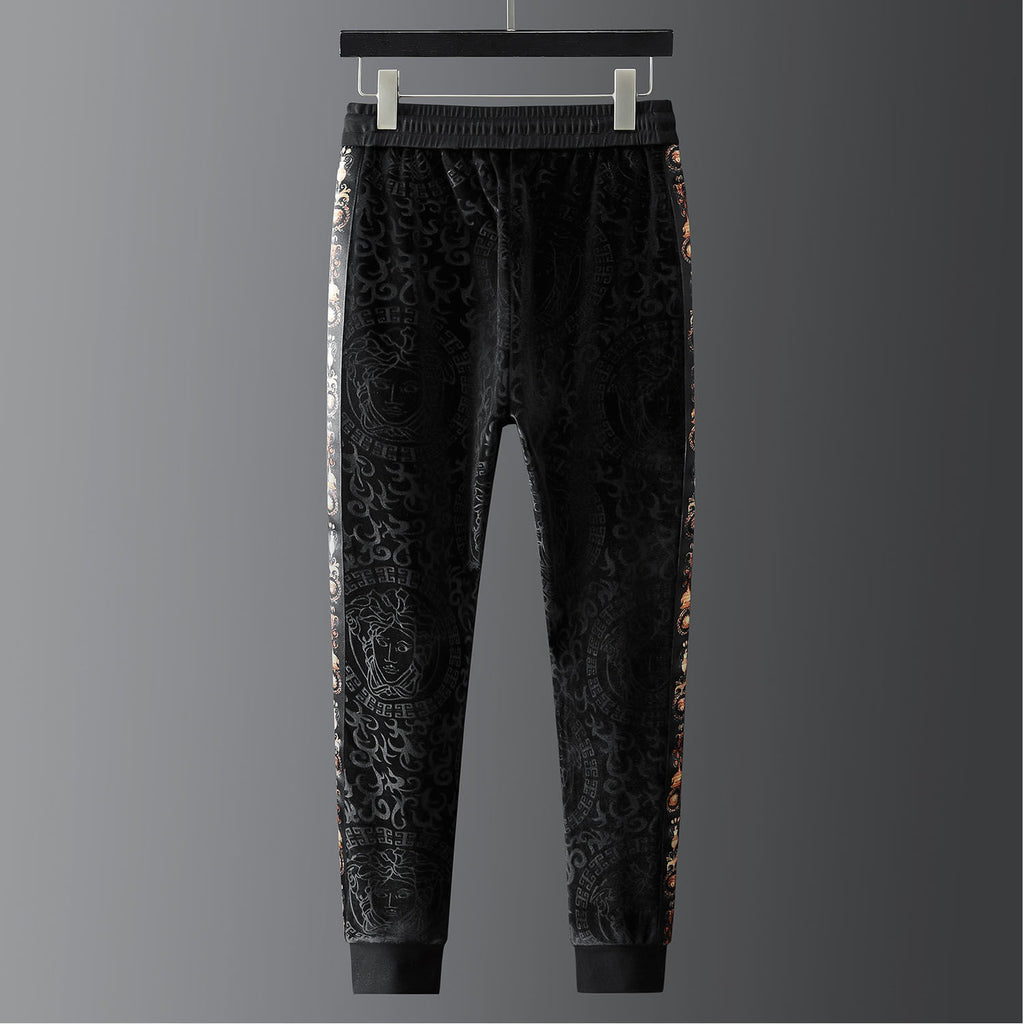 Hochwertiger, warmer, vielseitiger 2-teiliger Sportanzug mit Kapuze aus Samtstoff | 2091 