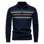 Winter-Rollkragenpullover aus Baumwolle mit Stehkragen, gerippter Business-Streifen für Herren | SW155 