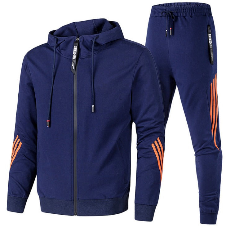 Herren Casual Trainingsanzug Langarm Athletic Set Full Zip Jacke und Hose Hoodie Anzug 