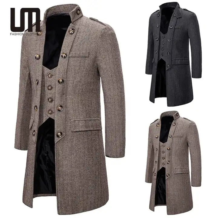 Herren Zweireihiger Trenchcoat Slim Fit Formelle Jacke Zweireihiger Mantel Herren | YF18 1812 