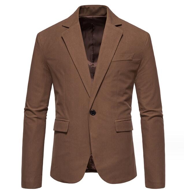 Men's V-neck Suede One Button Suit Jackets Wedding Dress Suit Formal Blazer Coat | 1314X02