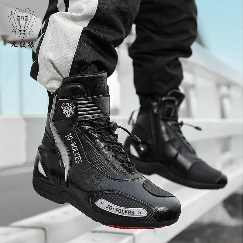Designer Offroad Racing Motocross Stiefel Wasserdichte, rutschfeste, atmungsaktive Leder-Motorradschuhe | D98 