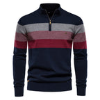Winter-Rollkragenpullover aus Baumwolle mit Stehkragen, gerippter Business-Streifen für Herren | SW155 