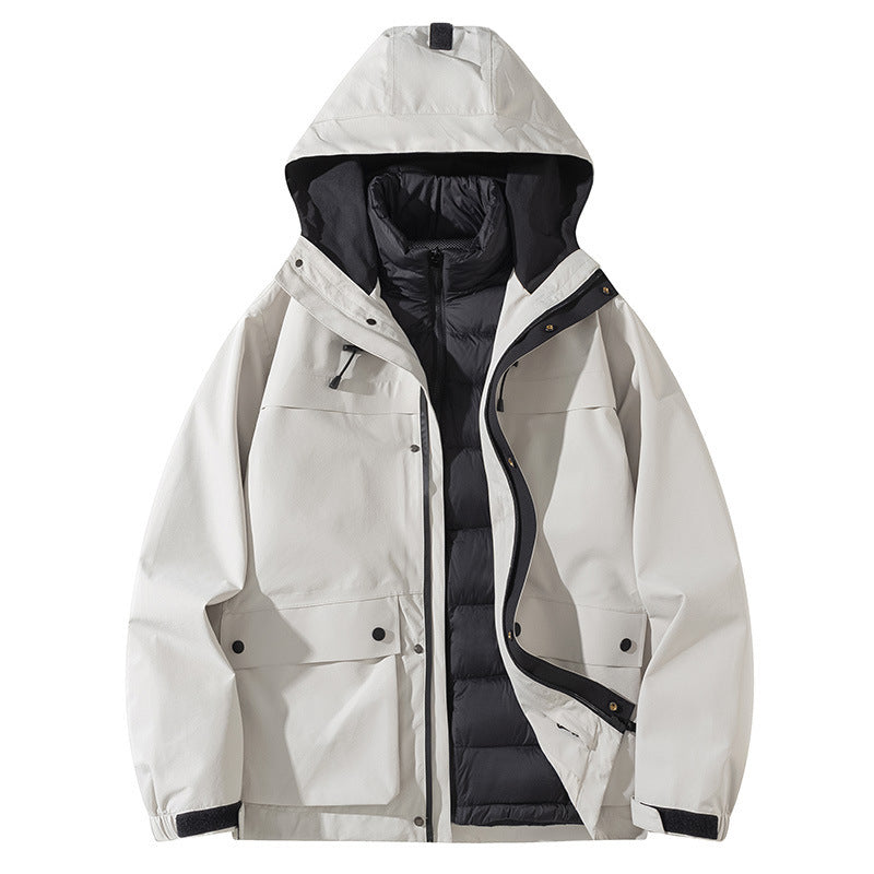 Senbo All-Weather 3-in-1 Waterproof Jacket | 5000mm Breathable Trekking Coat with Detachable Down Layer | Unisex Outdoor Protection | 8316