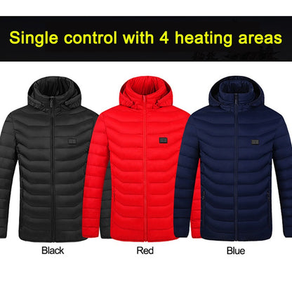 Winter Heated Down Jacket Veste Chauffante Rechargeable Battery USB Electric Heated Hooded Smart Jacket | M09