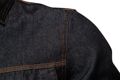 Herren-Jeanshemd mit verwaschenem Muster – Langarm, 100 % Baumwolle, lässiges Button-Up-Oberteil | 6025 
