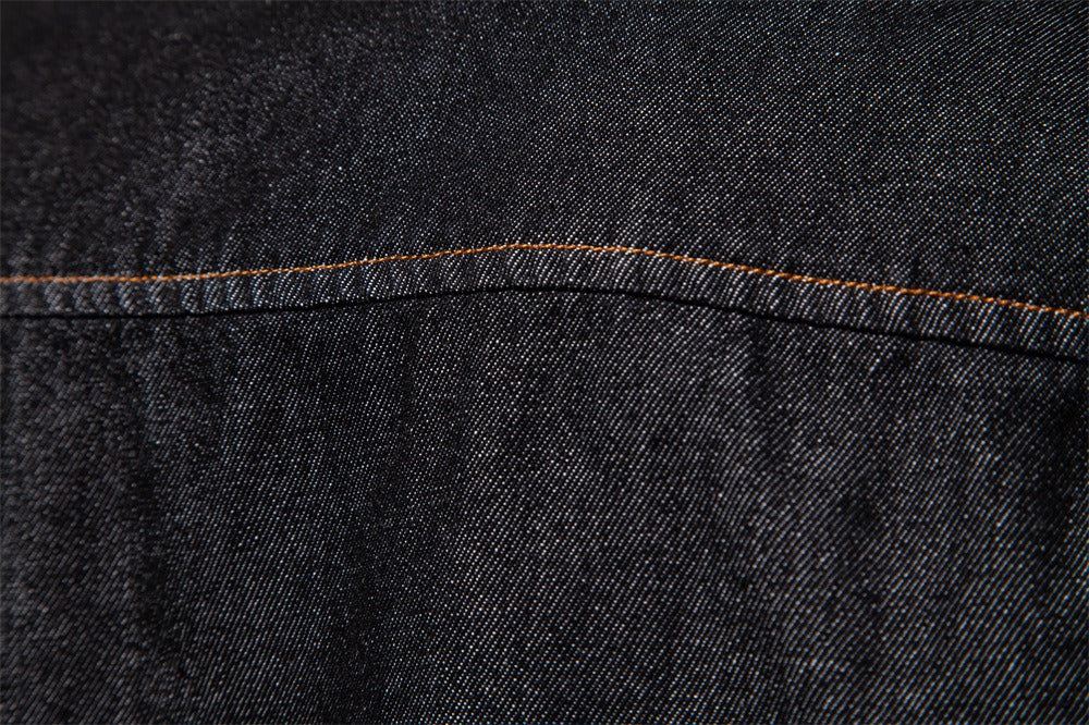 Herren-Jeanshemd aus gewaschener Baumwolle im Euro-Fit – Langarm, einfarbig, lässig, zum Zuknöpfen | 6028 