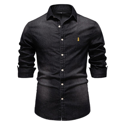 Herren Slim-Fit Jeanshemd - 2025 Frühling Lässiges Langarmshirt | 6036 