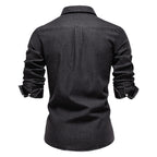 Herren Slim-Fit Jeanshemd - 2025 Frühling Lässiges Langarmshirt | 6036 