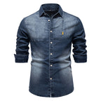 Herren Slim-Fit Jeanshemd - 2025 Frühling Lässiges Langarmshirt | 6036 