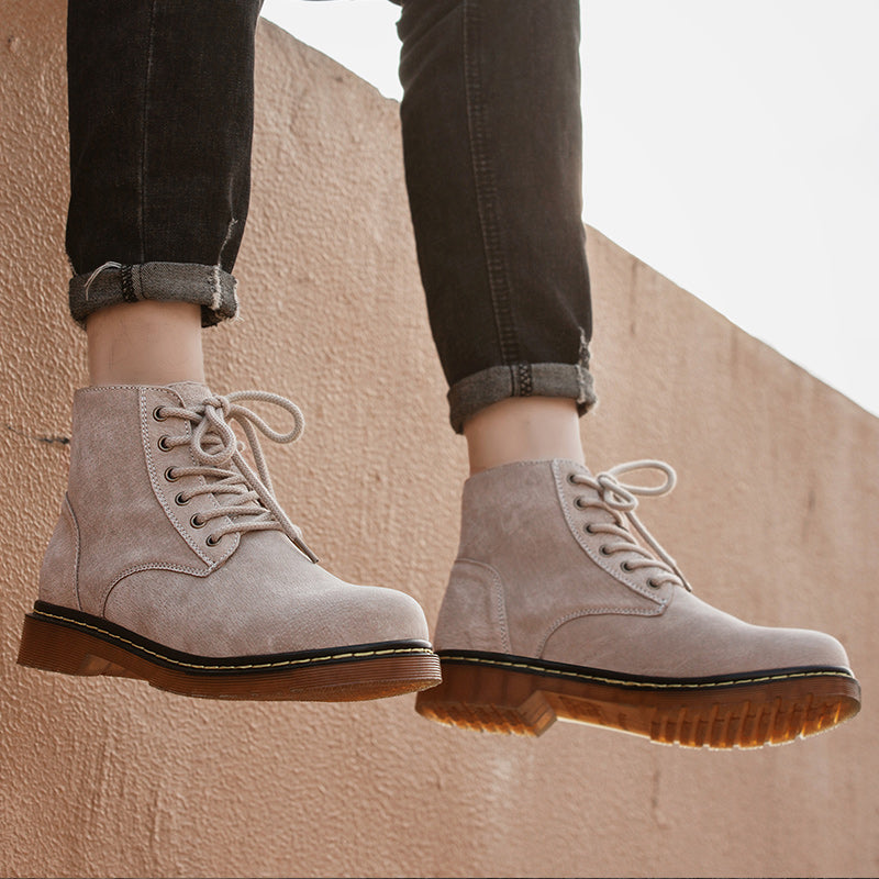 Britische Retro-Lederstiefeletten für Herren, modische Thermo-Outdoor-Schuhe | 8916 