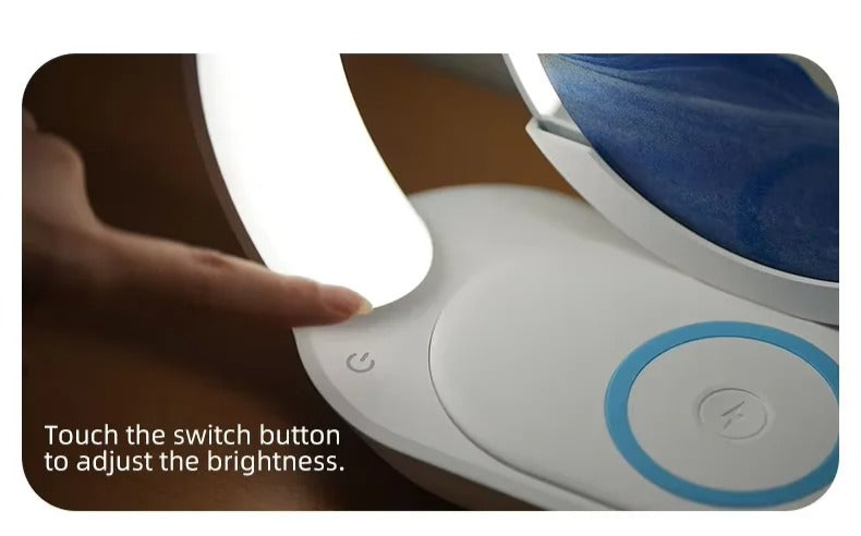 Multifunktionale 3D-Sanduhr-Nachtlicht-LED-Lampe mit 15-W-Wireless-Ladegerät für Schlafzimmer | D25 